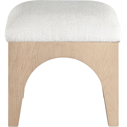 Lawson Cream Chenille Fabric Upholstered Ottoman