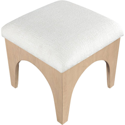 Lawson Cream Chenille Fabric Upholstered Ottoman