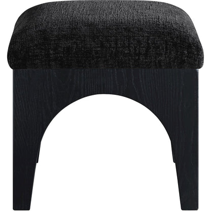 Lawson Black Chenille Fabric Upholstered Ottoman