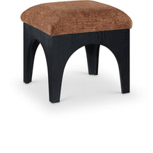 Lawson Cognac Chenille Fabric Upholstered Ottoman