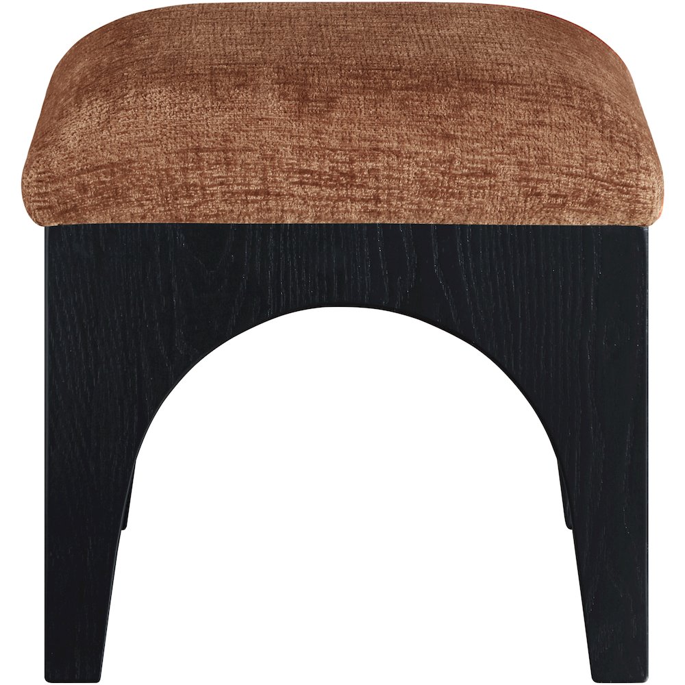 Lawson Cognac Chenille Fabric Upholstered Ottoman
