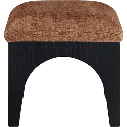 Lawson Cognac Chenille Fabric Upholstered Ottoman