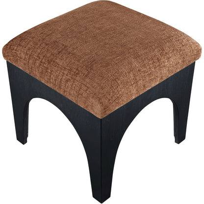 Lawson Cognac Chenille Fabric Upholstered Ottoman
