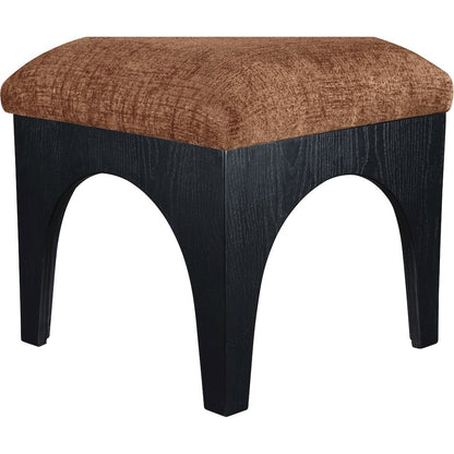 Lawson Cognac Chenille Fabric Upholstered Ottoman