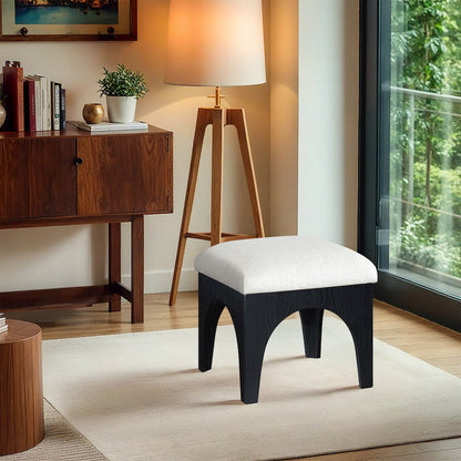 Lawson Cream Chenille Fabric Upholstered Ottoman