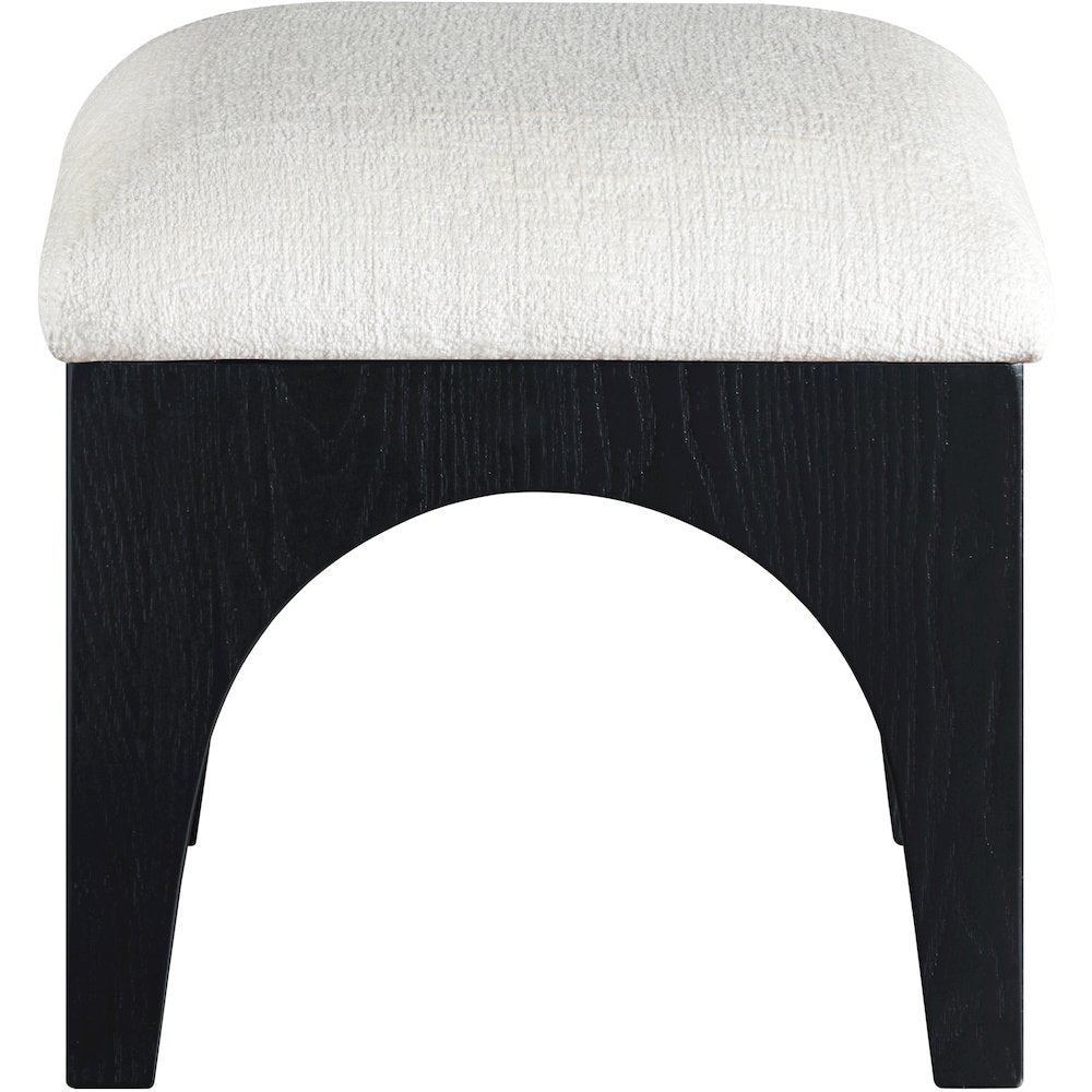 Lawson Cream Chenille Fabric Upholstered Ottoman
