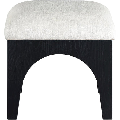 Lawson Cream Chenille Fabric Upholstered Ottoman