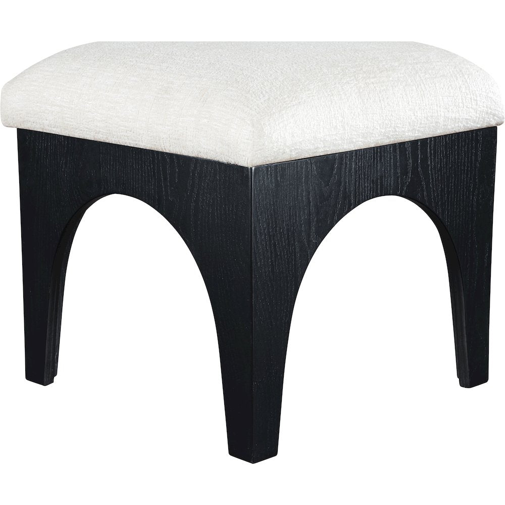 Lawson Cream Chenille Fabric Upholstered Ottoman