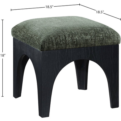 Lawson Green Chenille Fabric Upholstered Ottoman
