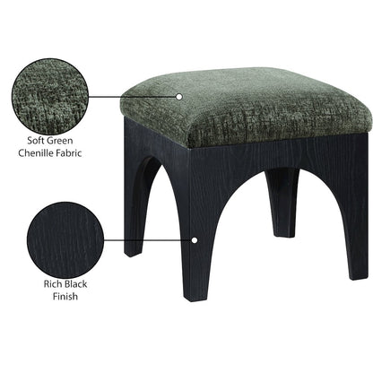 Lawson Green Chenille Fabric Upholstered Ottoman