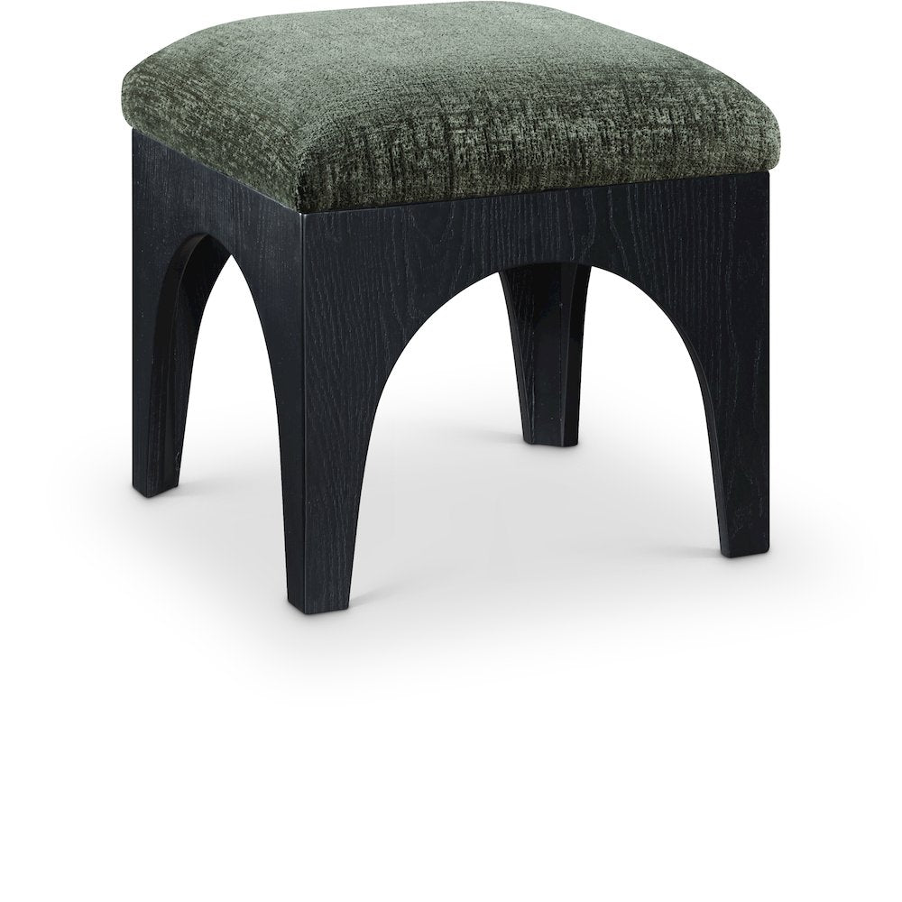 Lawson Green Chenille Fabric Upholstered Ottoman
