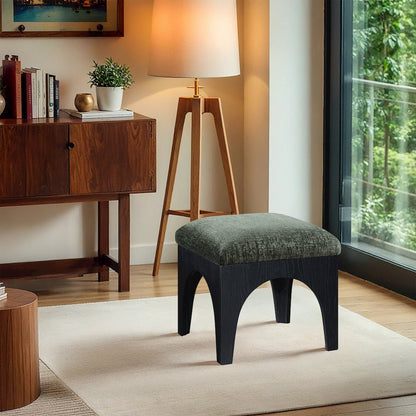 Lawson Green Chenille Fabric Upholstered Ottoman