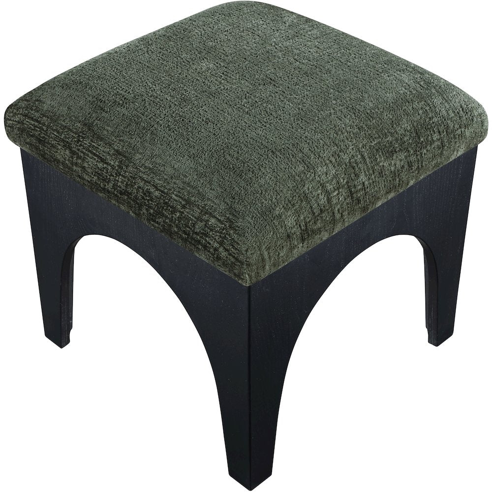 Lawson Green Chenille Fabric Upholstered Ottoman