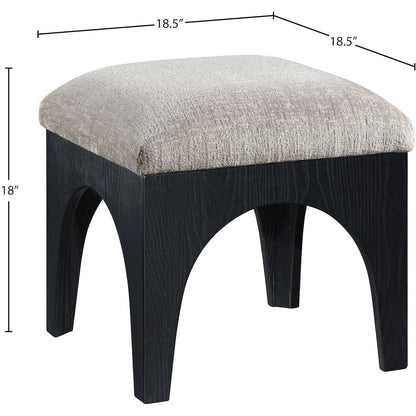 Lawson Grey Chenille Fabric Upholstered Ottoman