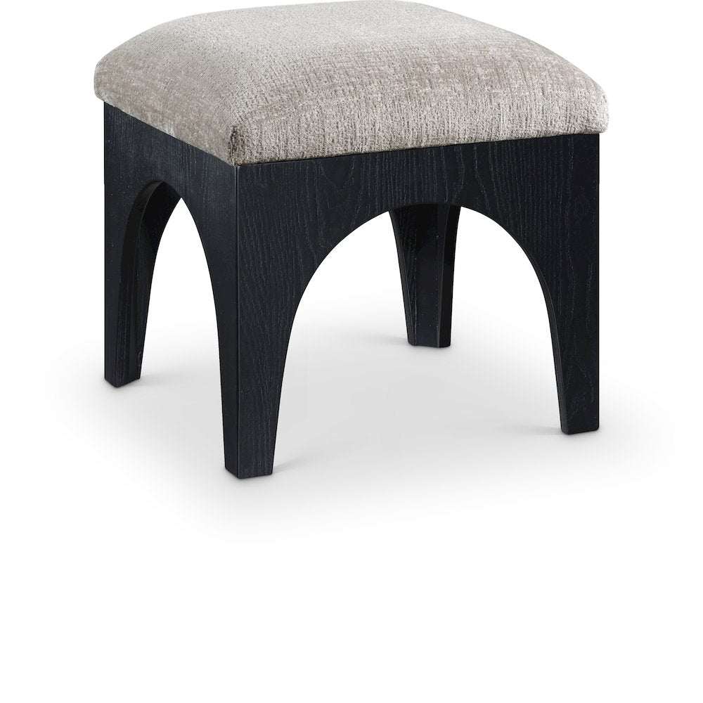 Lawson Grey Chenille Fabric Upholstered Ottoman
