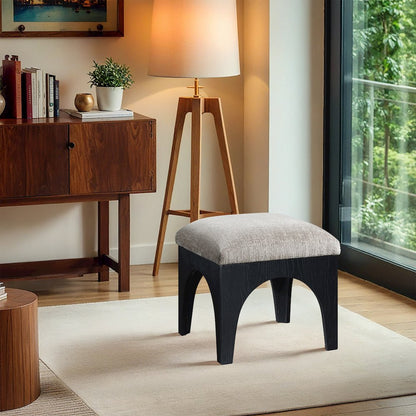 Lawson Grey Chenille Fabric Upholstered Ottoman