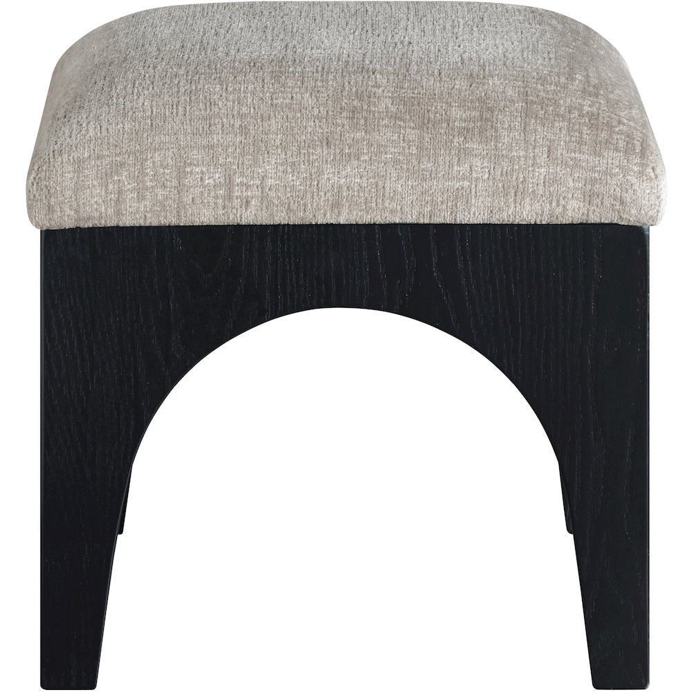 Lawson Grey Chenille Fabric Upholstered Ottoman
