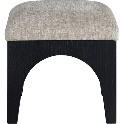 Lawson Grey Chenille Fabric Upholstered Ottoman