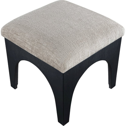 Lawson Grey Chenille Fabric Upholstered Ottoman
