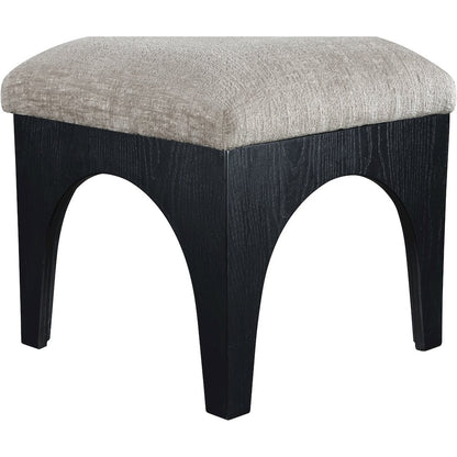 Lawson Grey Chenille Fabric Upholstered Ottoman