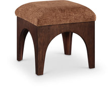 Lawson Cognac Chenille Fabric Upholstered Ottoman
