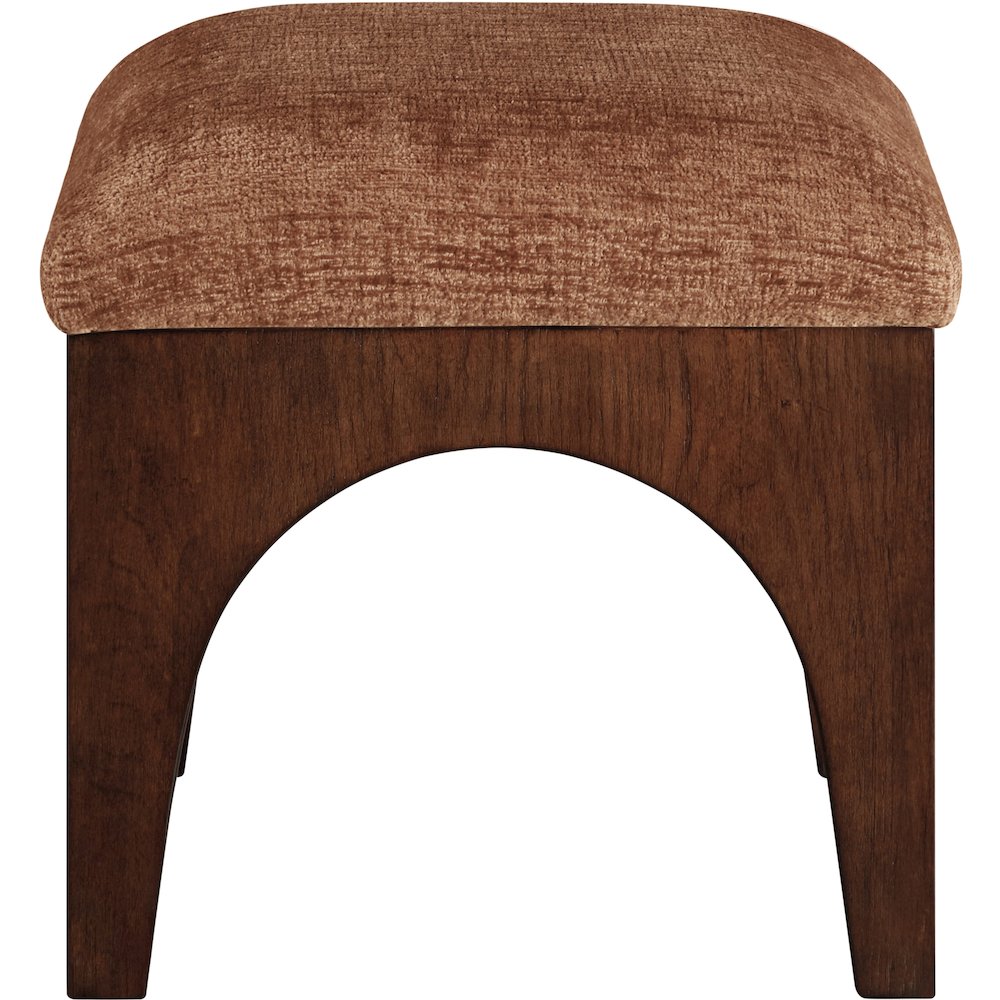 Lawson Cognac Chenille Fabric Upholstered Ottoman