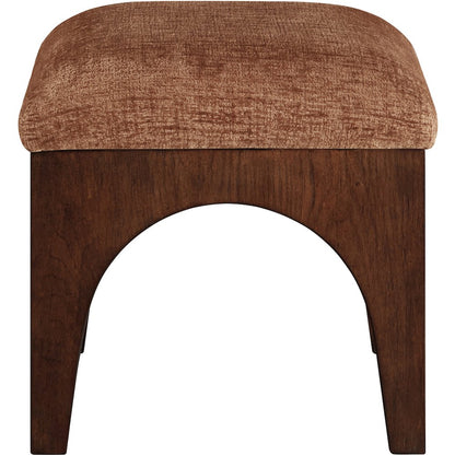 Lawson Cognac Chenille Fabric Upholstered Ottoman