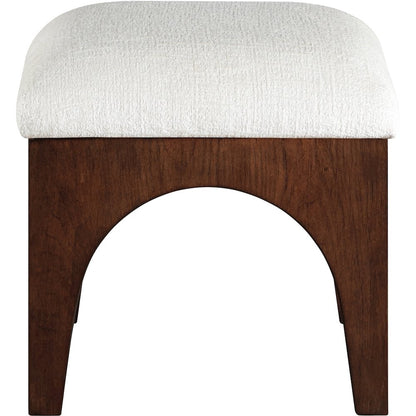Lawson Cream Chenille Fabric Upholstered Ottoman