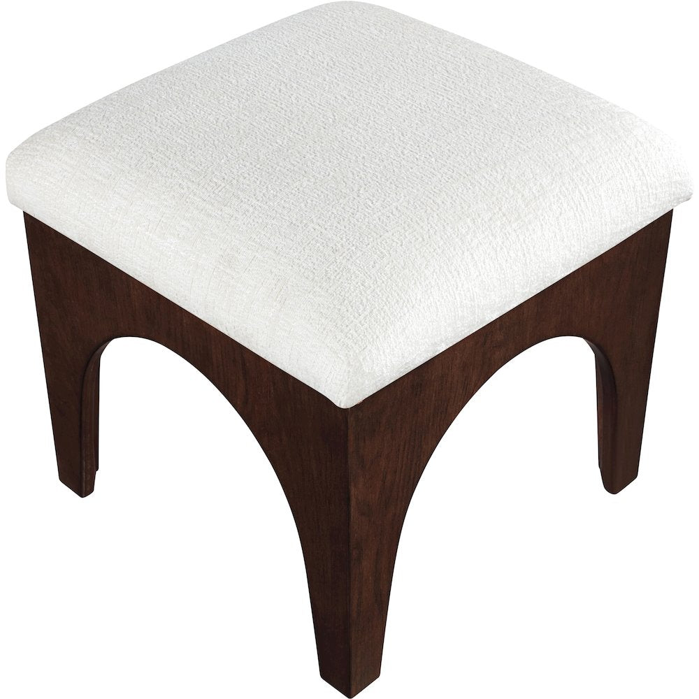Lawson Cream Chenille Fabric Upholstered Ottoman