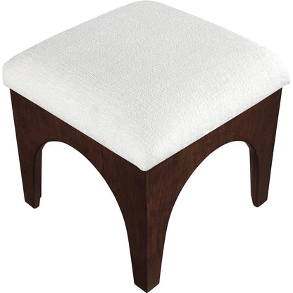 Lawson Cream Chenille Fabric Upholstered Ottoman