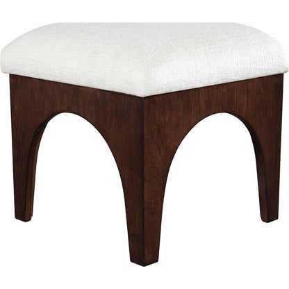 Lawson Cream Chenille Fabric Upholstered Ottoman