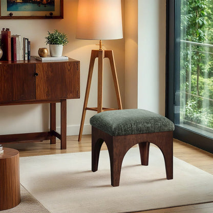 Lawson Green Chenille Fabric Upholstered Ottoman