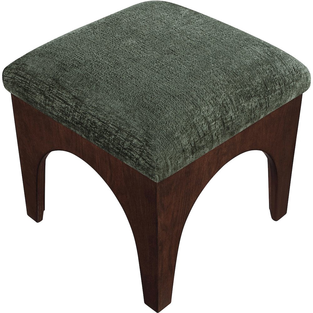 Lawson Green Chenille Fabric Upholstered Ottoman