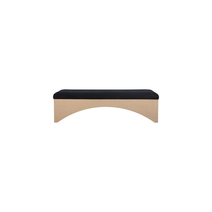 Lawson Black Velour Fur Fabric Bench