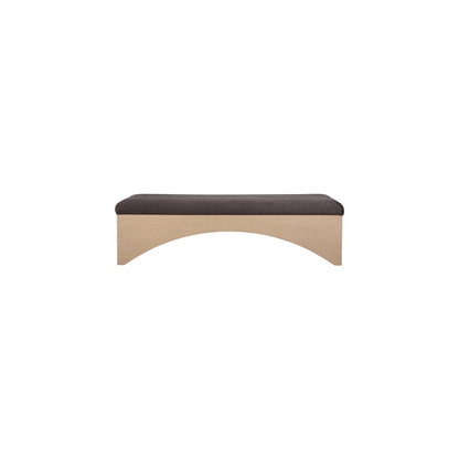 Lawson Brown Velour Fur Fabric Bench