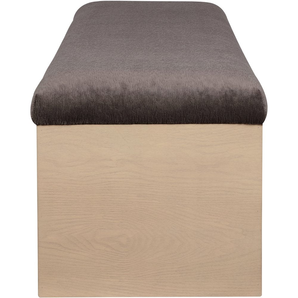 Lawson Brown Velour Fur Fabric Bench