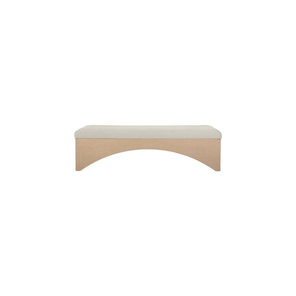 Lawson Cream Velour Fur Fabric Bench