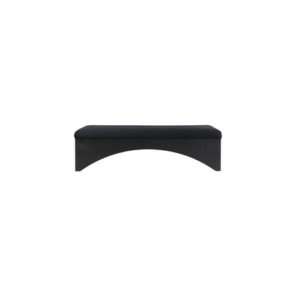 Lawson Black Velour Fur Fabric Bench