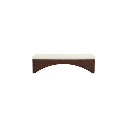 Lawson Cream Velour Fur Fabric Bench