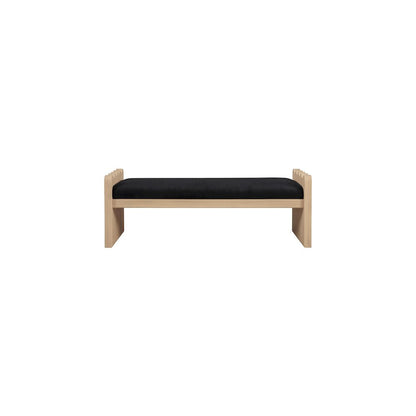 Sonia Black Velour Fur Fabric Bench