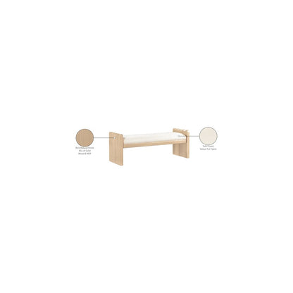 Sonia Cream Velour Fur Fabric Bench