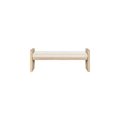 Sonia Cream Velour Fur Fabric Bench
