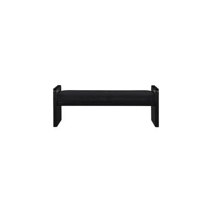 Sonia Black Velour Fur Fabric Bench