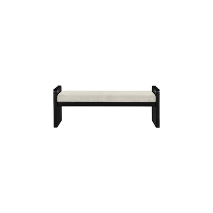 Sonia Cream Velour Fur Fabric Bench