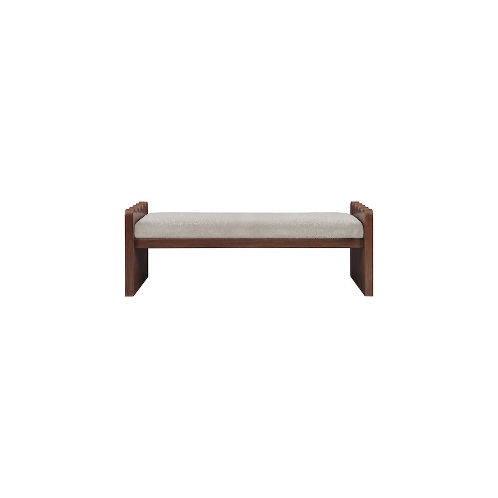 Sonia Beige Velour Fur Fabric Bench