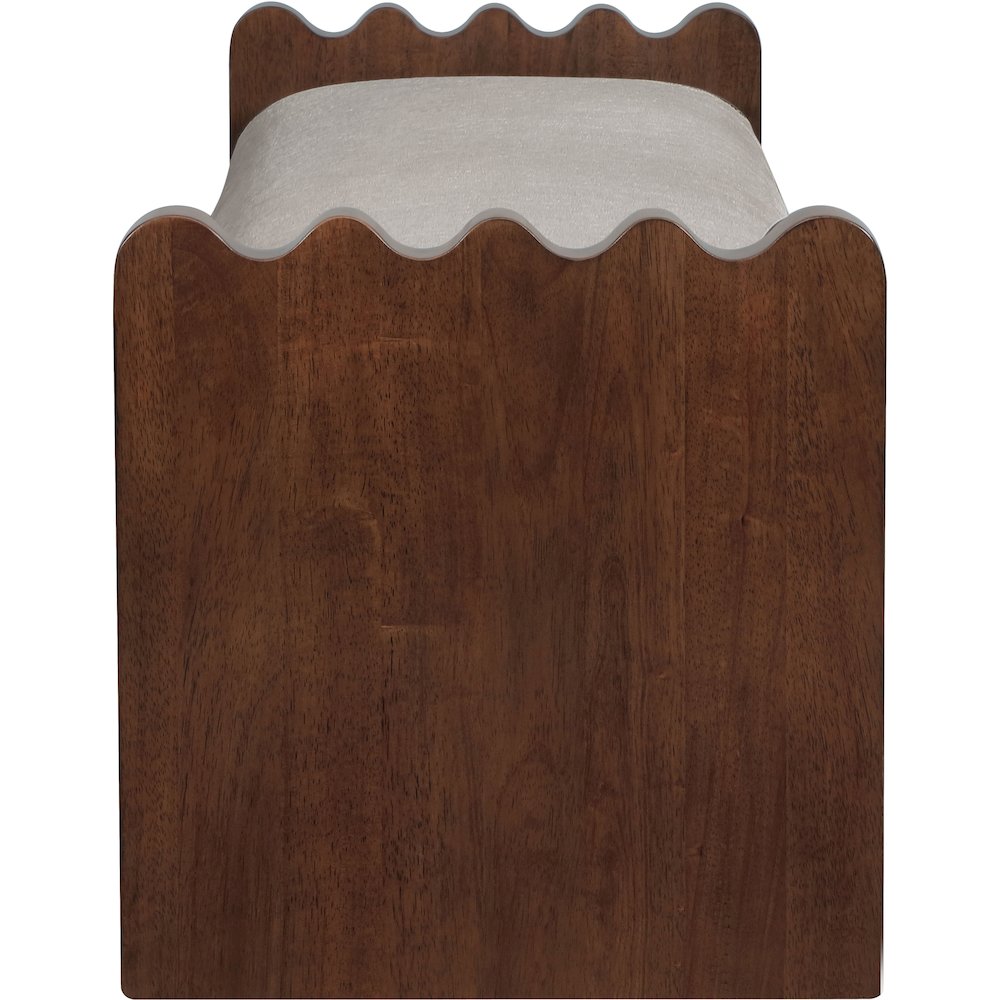Sonia Beige Velour Fur Fabric Bench