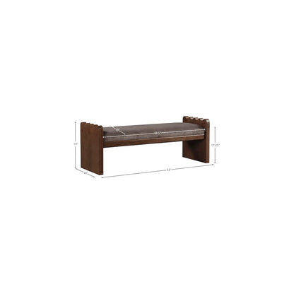 Sonia Brown Velour Fur Fabric Bench