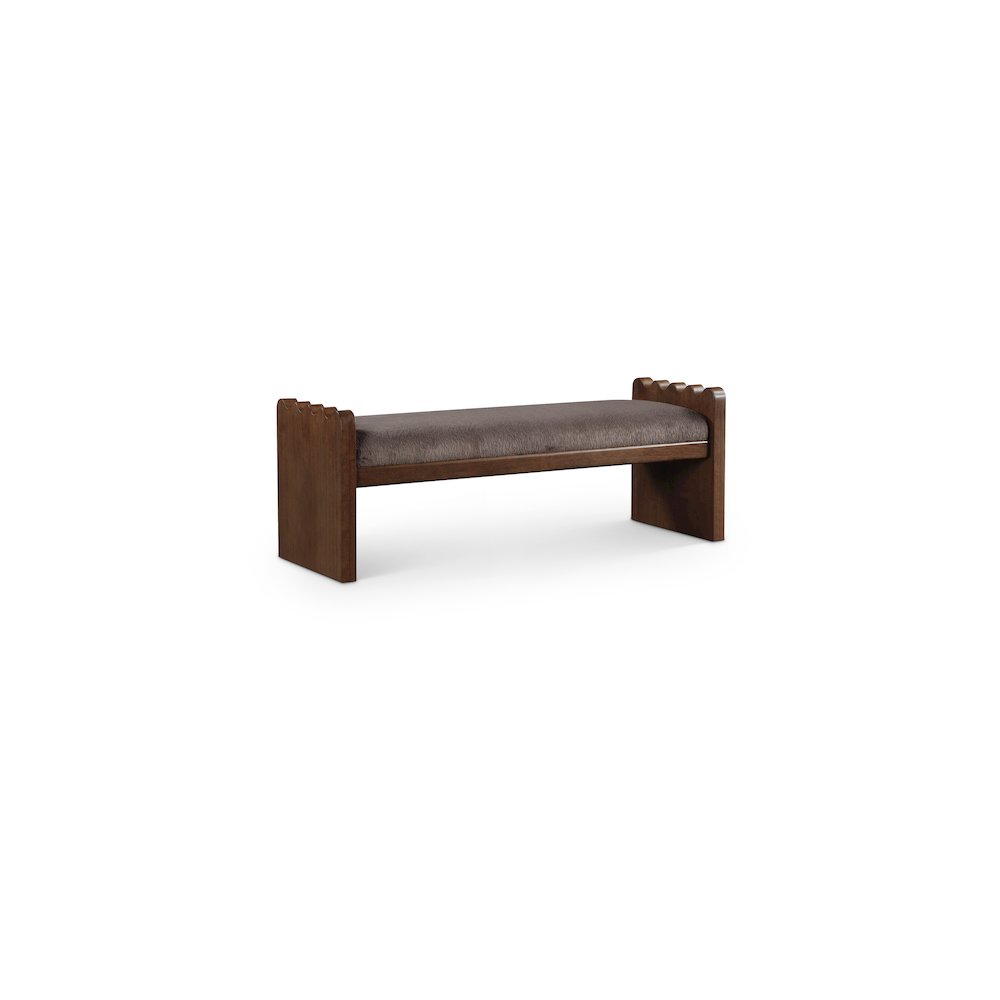 Sonia Brown Velour Fur Fabric Bench