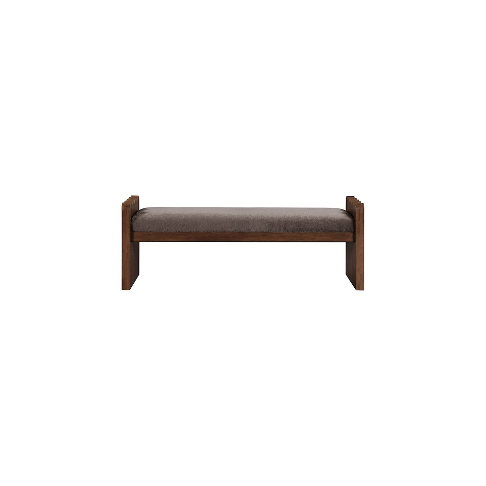 Sonia Brown Velour Fur Fabric Bench