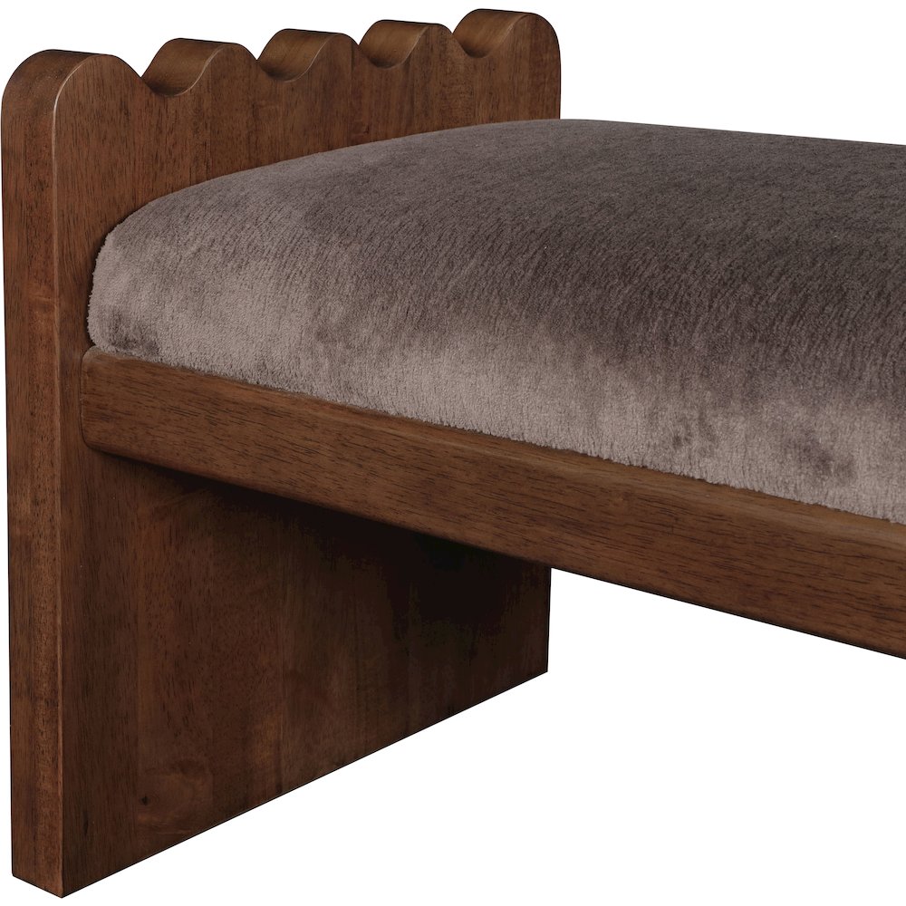 Sonia Brown Velour Fur Fabric Bench